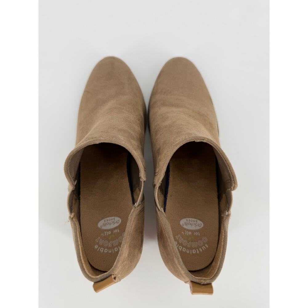 Dr Scholls Womens 9M Taupe Faux Suede Chelsea Ankle Boots Block Heel Booties - Picture 3 of 7